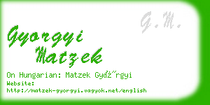gyorgyi matzek business card